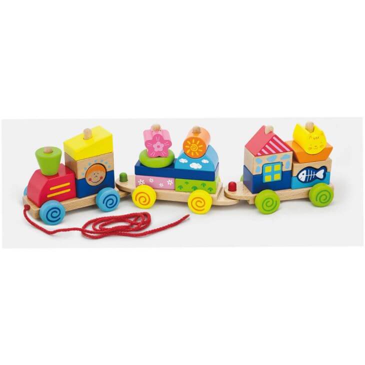 Trem Empilhável Para Puxar | Aluguel de brinquedos educativos por assinatura é com o Clube.toys!